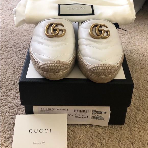 100% Authentic Gucci Espadrille White Size 36.5 - Picture 7 of 7